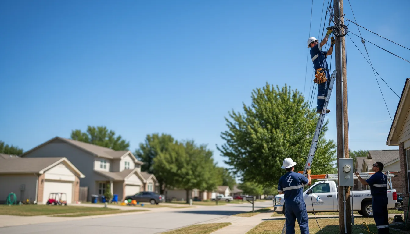 Residential electrician providing installation services in Kellyville, OK